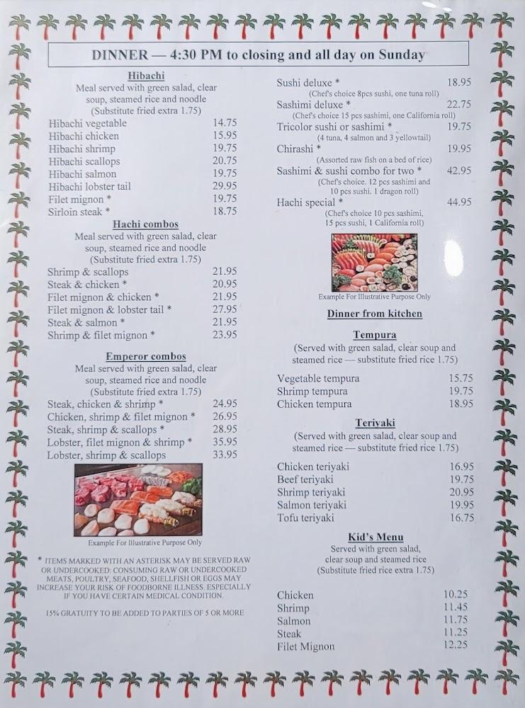 Hachi Sushi and Japanese Grill Menu image 2